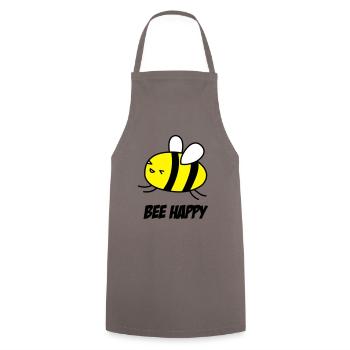 bee happy - Kochschürze - Grau - Vorne - AI Model Male 185 dark (185cm)