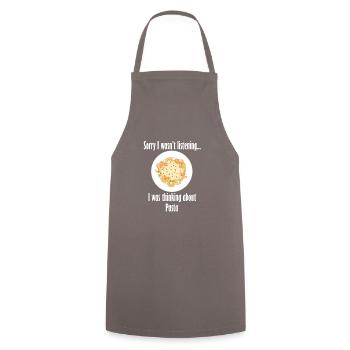 Spaghetti essen Lustiges Sprichwort italienische - Kochschürze - Grau - Vorne - AI Model Male 185 dark (185cm)