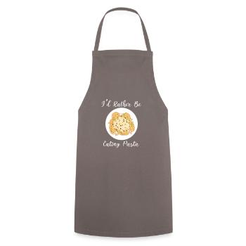 Pasta essen Ironisches Zitat Spaghetti-Liebhaber - Kochschürze - Grau - Vorne - AI Model Male 185 dark (185cm)