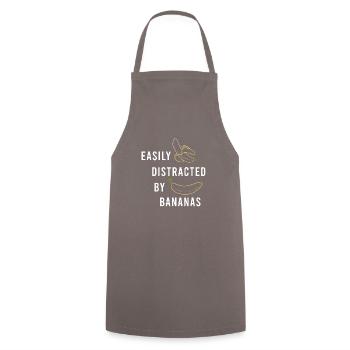 Distracted by Bananas Tropical Exotic Fruits - Cooking Apron - grey - Front - AI Model Male 185 dark (185cm)