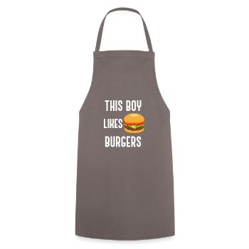 Hobby Burger Maker Delicious Fast Food Eating - Cooking Apron - grey - Front - AI Model Male 185 dark (185cm)