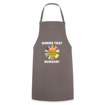 Gimme That Burger Funny Quote Eating Hamburgers - Cooking Apron - grey - Front - AI Model Male 185 dark (185cm)