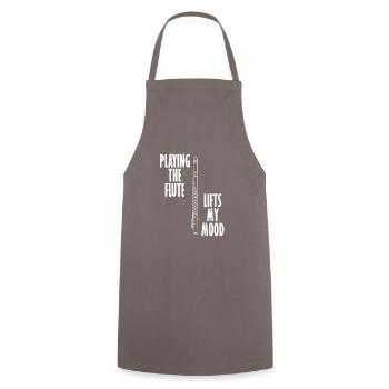 Flutist Funny Saying Orchestra Flute Player - Cooking Apron - grey - Front - AI Model Male 185 dark (185cm)