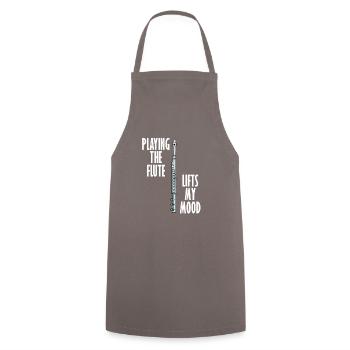 Flute Lifts Mood Ironic Flutist Musician Orchestra - Cooking Apron - grey - Front - AI Model Male 185 dark (185cm)