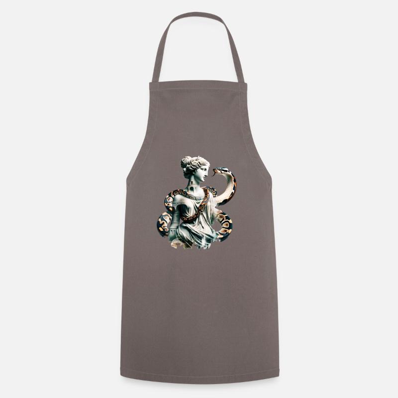 Aphrodite and Snake with Double Exposure Effect - Cooking Apron - grey