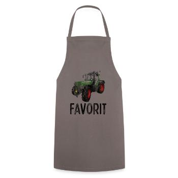 Traktor Favorit Retro Vintage Design - Kochschürze - Grau - Vorne - AI Model Male 185 dark (185cm)
