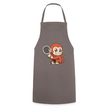 Badmintonschläger Cute Monkey Hobby Sports - Kochschürze - Grau - Vorne - AI Model Male 185 dark (185cm)