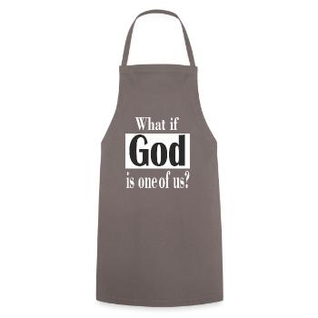 IF GOD IS ONE OF US - Frame - Cooking Apron - grey - Front - AI Model Male 185 dark (185cm)