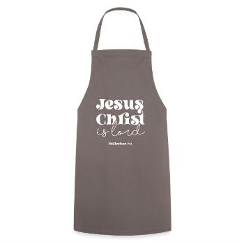 Jesus is Lord Bible Study Christianity God Faith - Cooking Apron - grey - Front - AI Model Male 185 dark (185cm)