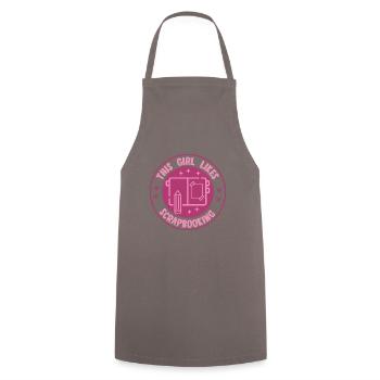 Girl Likes Scrapbooking Hobby Crafter Designer - Cooking Apron - grey - Front - AI Model Male 185 dark (185cm)