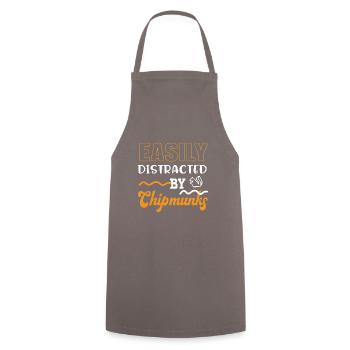 Distrait par les Chipmunks Ironic Squirrel Forest - Tablier de cuisine - gris - Devant - AI Model Male 185 dark (185cm)