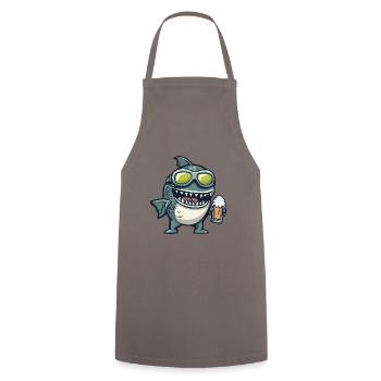 Piranha Fish Après Ski Beer Comic - Cooking Apron - grey - Front - AI Model Male 185 dark (185cm)