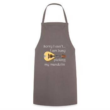Mandolin Picking Musician Music Notes Folk Music - Cooking Apron - grey - Front - AI Model Male 185 dark (185cm)