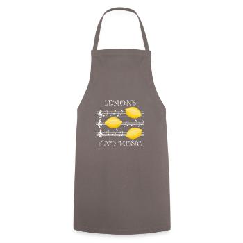 Musique et agrumes Citron Vitamines Funny Musician - Tablier de cuisine - gris - Devant - AI Model Male 185 dark (185cm)