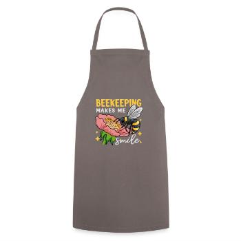 L'apiculture me fait sourire Honey Wildlife Bee - Tablier de cuisine - gris - Devant - AI Model Male 185 dark (185cm)