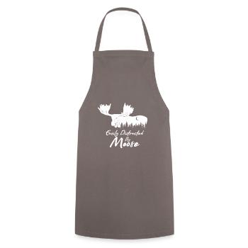 Distracted by Wildlife Forest Animal Moose Nature - Cooking Apron - grey - Front - AI Model Male 185 dark (185cm)