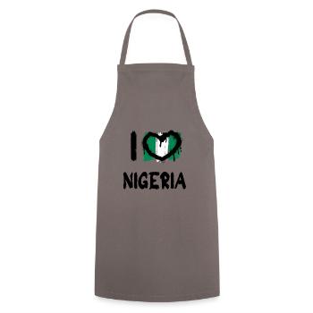 J’aime Nigeria Pays Pays - Tablier de cuisine - gris - Devant - AI Model Male 185 dark (185cm)