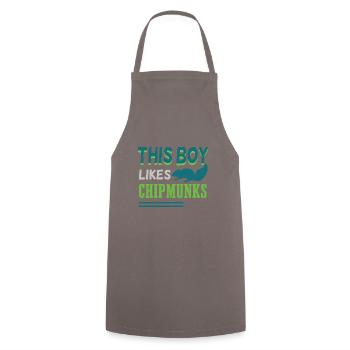 Boy Likes Chipmunks Cute Forest Animal - Cooking Apron - grey - Front - AI Model Male 185 dark (185cm)