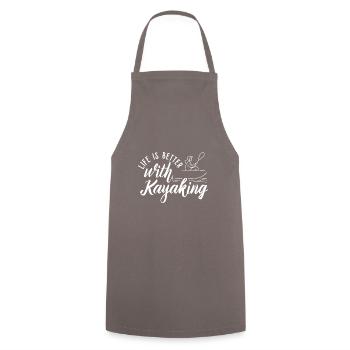 La vie avec le kayak, le canoë, les sports - Tablier de cuisine - gris - Devant - AI Model Male 185 dark (185cm)