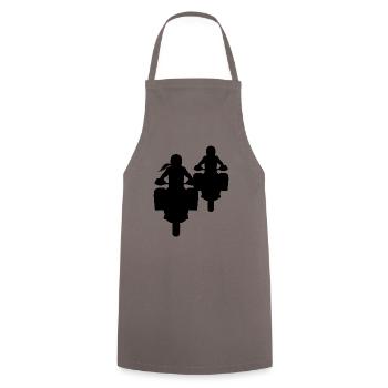 Bikercouple Motorcycle Couple Couple Motorcycle - Cooking Apron - grey - Front - AI Model Male 185 dark (185cm)