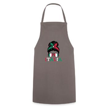 Italia Femme Italienne Fille Italie Motif - Tablier de cuisine - gris - Devant - AI Model Male 185 dark (185cm)