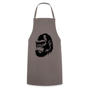 Gorilla Symbol Silhouette - Kochschürze - Grau - Vorne - AI Model Male 185 dark (185cm)