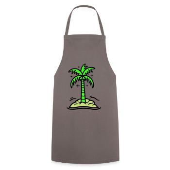 Icône de Palm Island Été - Tablier de cuisine - gris - Devant - AI Model Male 185 dark (185cm)