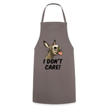 Ane "I don't care!" (texte noir) - Tablier de cuisine - gris - Devant - AI Model Male 185 dark (185cm)