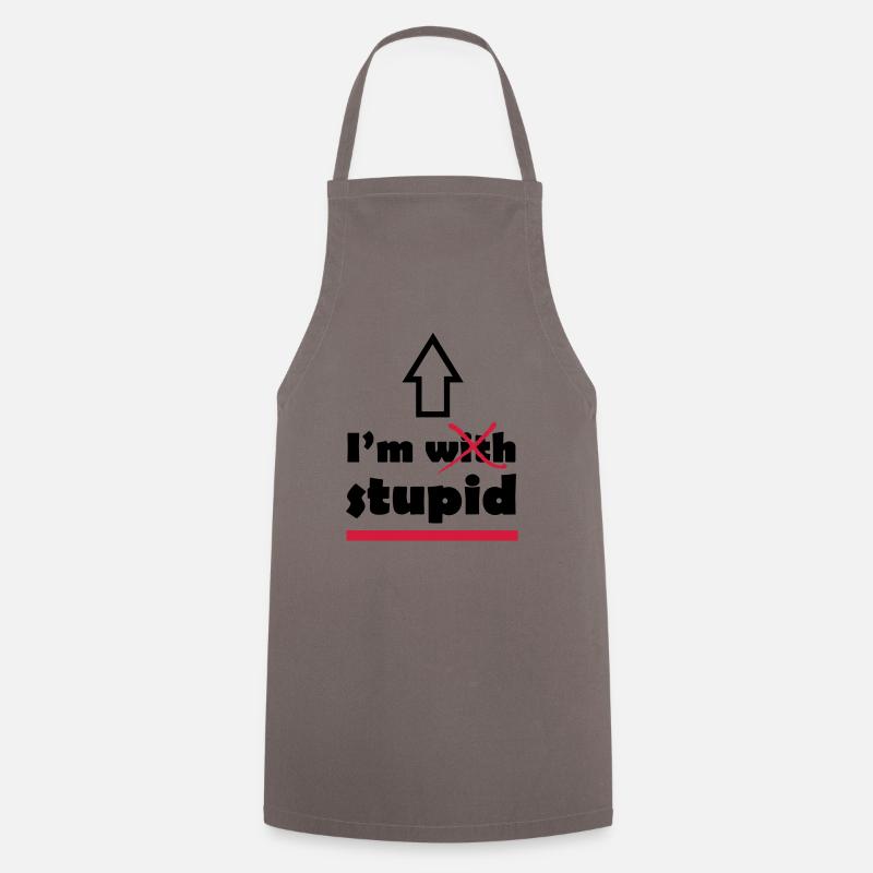 I'm with stupid - Cooking Apron - grey