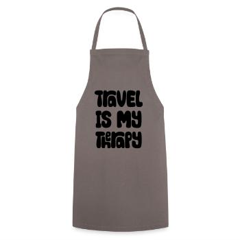 Travel Is My Therapy - Kochschürze - Grau - Vorne - AI Model Male 185 dark (185cm)