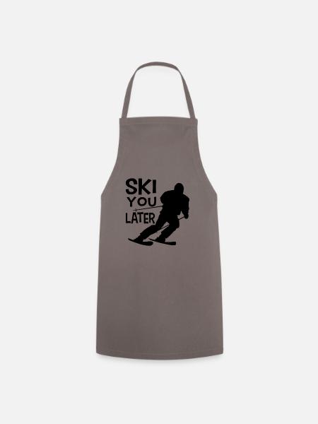 Skifahrer Spruch - Kochschürze - Grau