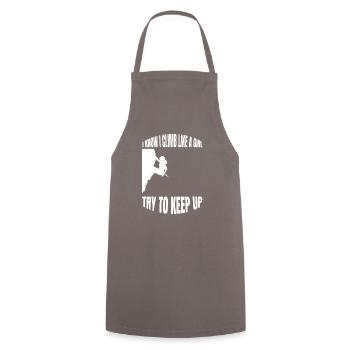 Climbing Ladies Mountaineering Girls Bouldering Woman - Cooking Apron - grey - Front - AI Model Male 185 dark (185cm)