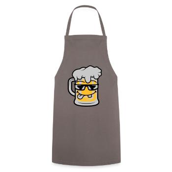 Tasse à bière Cool Face - Tablier de cuisine - gris - Devant - AI Model Male 185 dark (185cm)