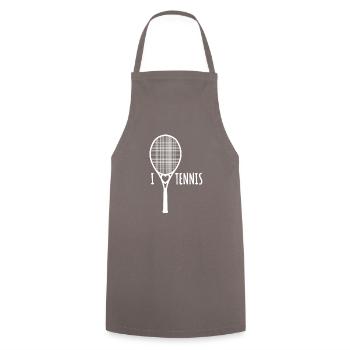 I love Tennis - Tennisschläger Herz - Hobby - Kochschürze - Grau - Vorne - AI Model Male 185 dark (185cm)