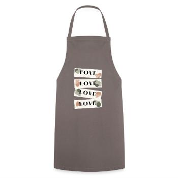 LOVE - Cooking Apron - grey - Front - AI Model Male 185 dark (185cm)