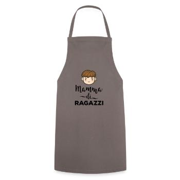 Mama von Jungen Geschenk Mutter Muttertag - Kochschürze - Grau - Vorne - AI Model Male 185 dark (185cm)