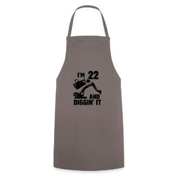 I'm 22 and Diggin' It - Cooking Apron - grey - Front - AI Model Male 185 dark (185cm)