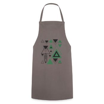 Triangles Minimalist Geometry Black Abstract Green - Cooking Apron - grey - Front - AI Model Male 185 dark (185cm)