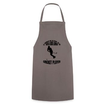 Cricket Slogan Cricket Fan Gift Team Cricket - Tablier de cuisine - gris - Devant - AI Model Male 185 dark (185cm)