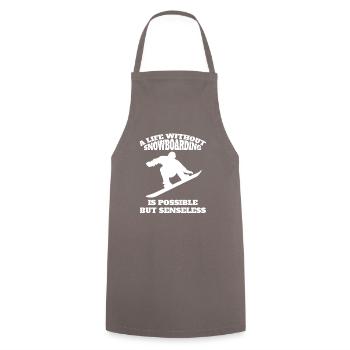 Snowboard Spruch Snowboardfahrer Wintersport - Kochschürze - Grau - Vorne - AI Model Male 185 dark (185cm)