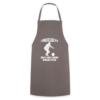 Bowling Bowling Bowling club Kegelverein - Cooking Apron - grey - Front - AI Model Male 185 dark (185cm)