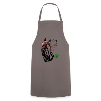 Horse with glasses - Cooking Apron - grey - Front - AI Model Male 185 dark (185cm)