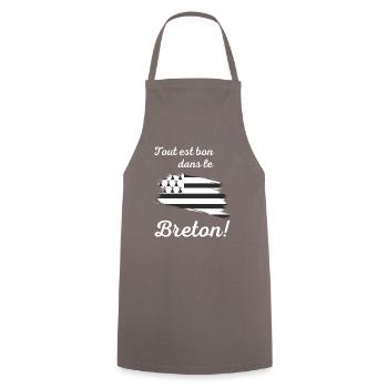 T-shirt humoristique cadeau homme femme Bretagne - Tablier de cuisine - gris - Devant - AI Model Male 185 dark (185cm)