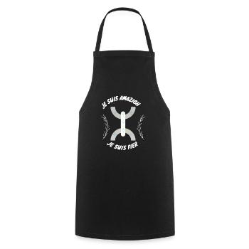 T-shirt premium Homme ⵣ graffiti garçon - Tablier de cuisine - noir - Devant - AI Model Male 185 dark (185cm)
