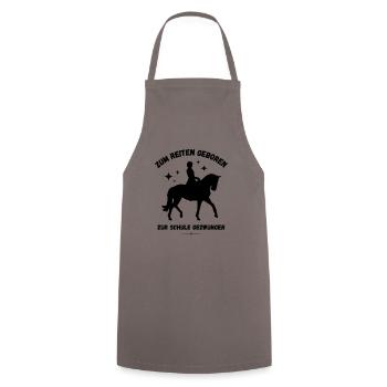 Zum Reiten geboren - Kochschürze - Grau - Vorne - AI Model Male 185 dark (185cm)