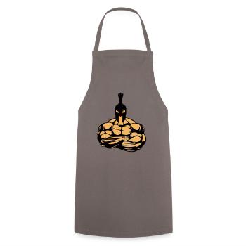 Strong Spartan - Cooking Apron - grey - Front - AI Model Male 185 dark (185cm)