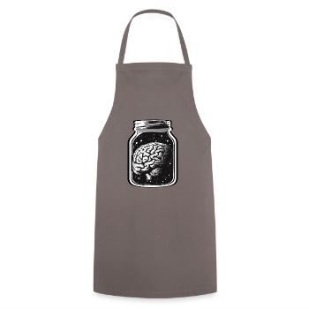 UN CERVEAU DANS UN BOCAL - Tablier de cuisine - gris - Devant - AI Model Male 185 dark (185cm)