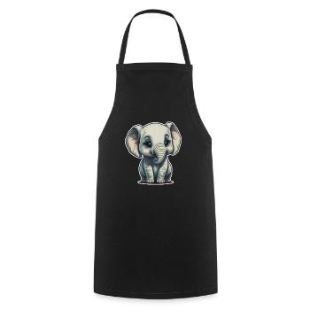 Süsser Baby Elefant Elephant - Kochschürze - Schwarz - Vorne - AI Model Male 185 dark (185cm)