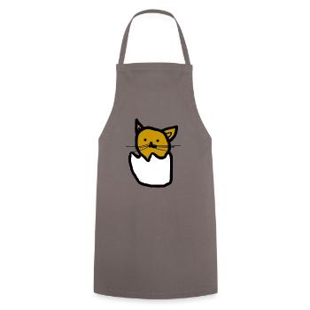 Katze - Kochschürze - Grau - Vorne - AI Model Male 185 dark (185cm)
