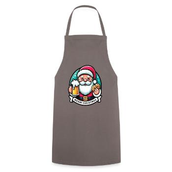 Santa Claus with beers and cookies - Cooking Apron - grey - Front - AI Model Male 185 dark (185cm)
